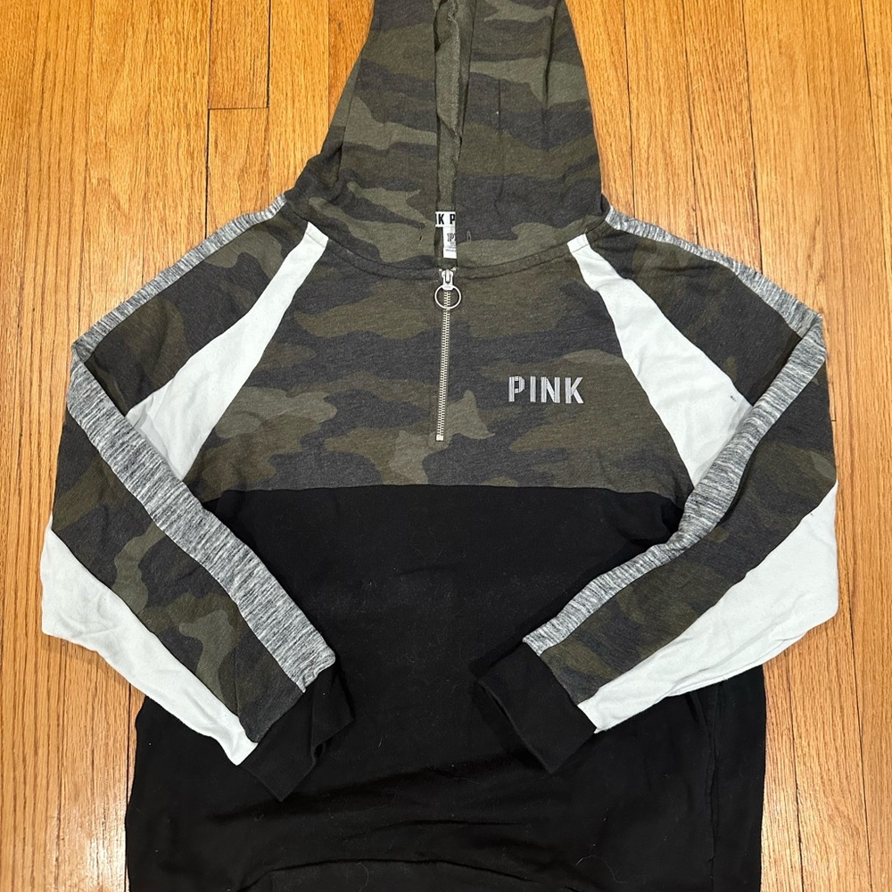 PINK Victoria's Secret Camouflage and Black Hoodie